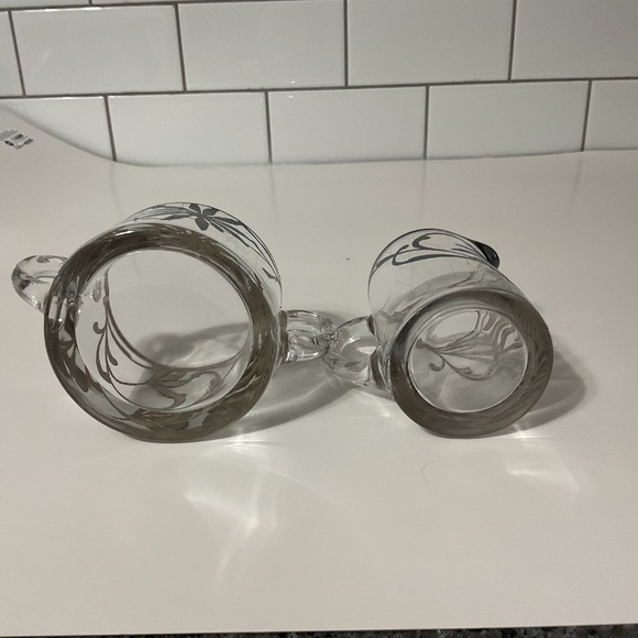 VTG Clear Glass Silver Overlay Cream & Sugar Set - Picture 7 of 9
